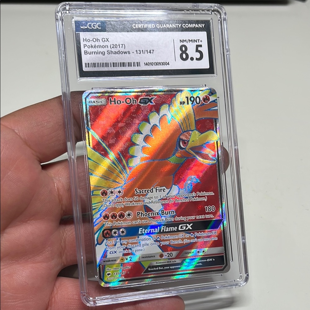 Ho-Oh GX Pokémon Card Graded 8.5